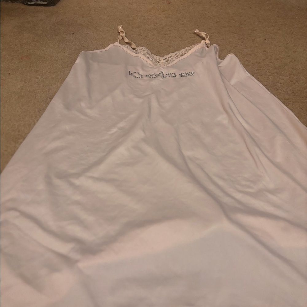 Bebe Elegant Baby Pink Lace Trim Nightgown